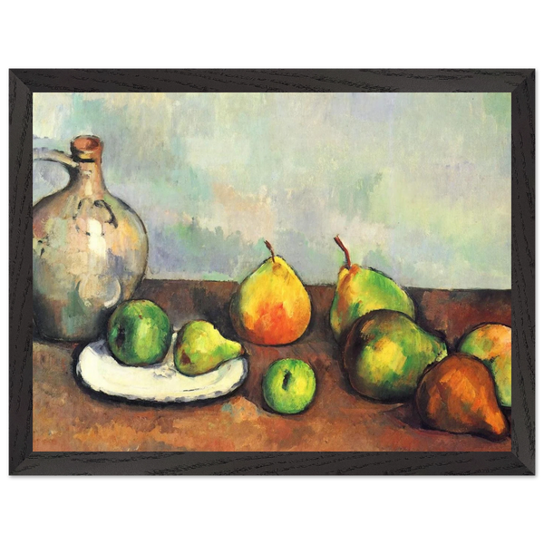 Still life, pitcher and fruit by Paul Cézanne — Framed art print at Zephyeer