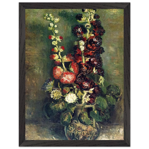 Vase of Hollyhocks by Vincent van Gogh — Framed art print at Zephyeer