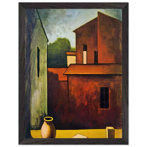 THE RED HOUSE 1927 by Carlo Carra — Framed art print at Zephyeer