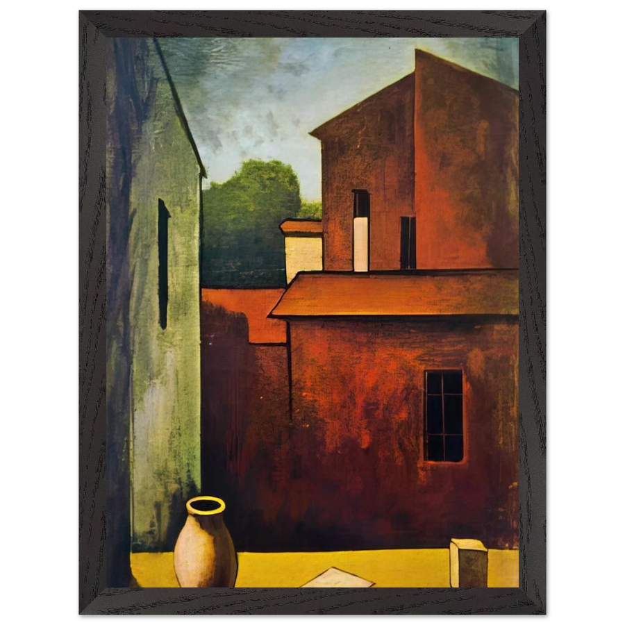 THE RED HOUSE 1927 by Carlo Carra — Framed art print at Zephyeer