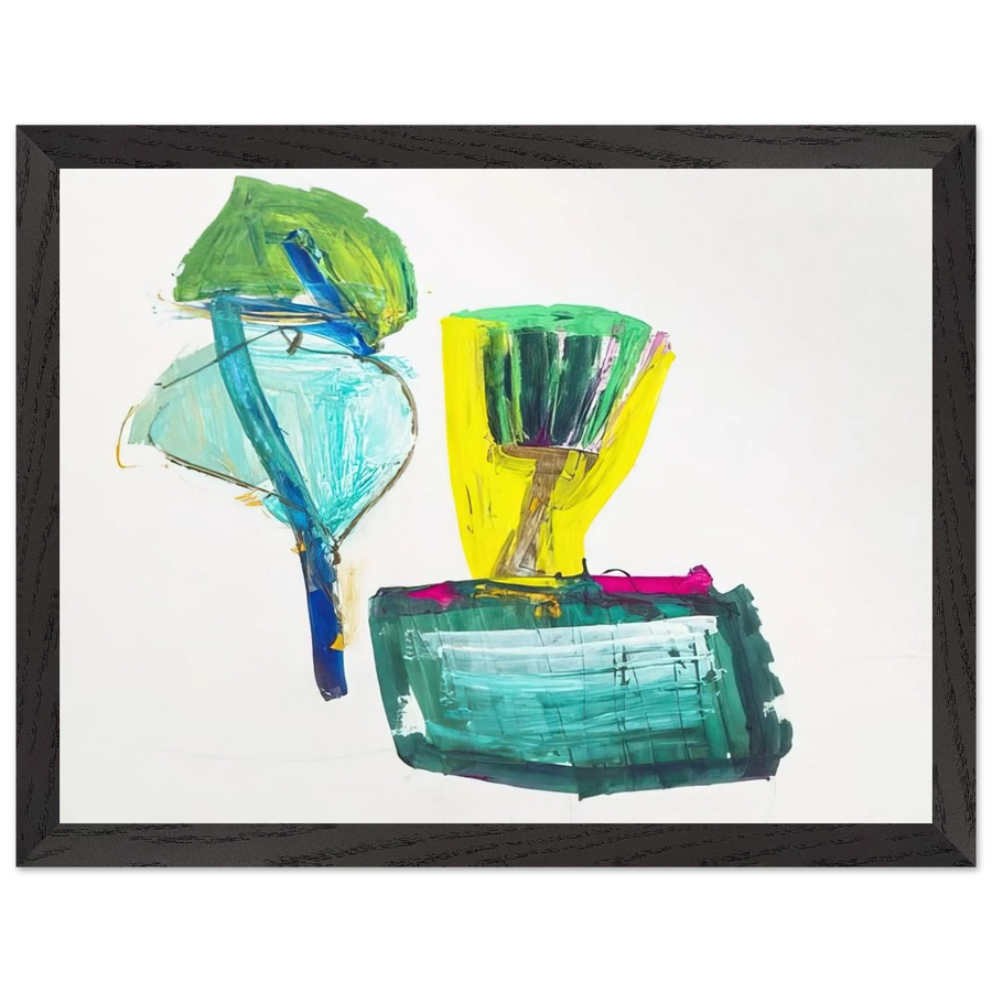 Untitled ABC with Yellow and Green - 1967 by John Altoon — Framed art print at Zephyeer
