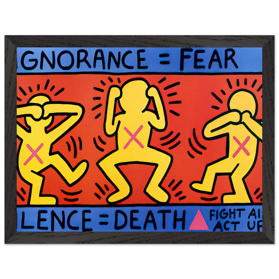 IGNORANCE FEAR 1989 by Keith Haring — Framed art print at Zephyeer
