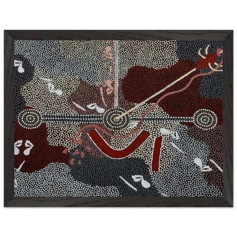 Love Story - 1998 by Clifford Possum Tjapaltjarri — Framed art print at Zephyeer