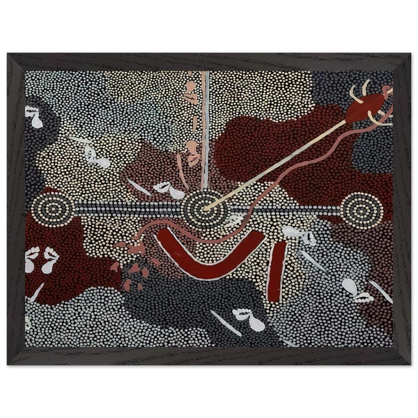Love Story - 1998 by Clifford Possum Tjapaltjarri — Framed art print at Zephyeer