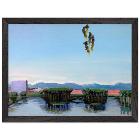Echo Park Falling Angels - 1974 by Carlos Almaraz — Framed art print at Zephyeer