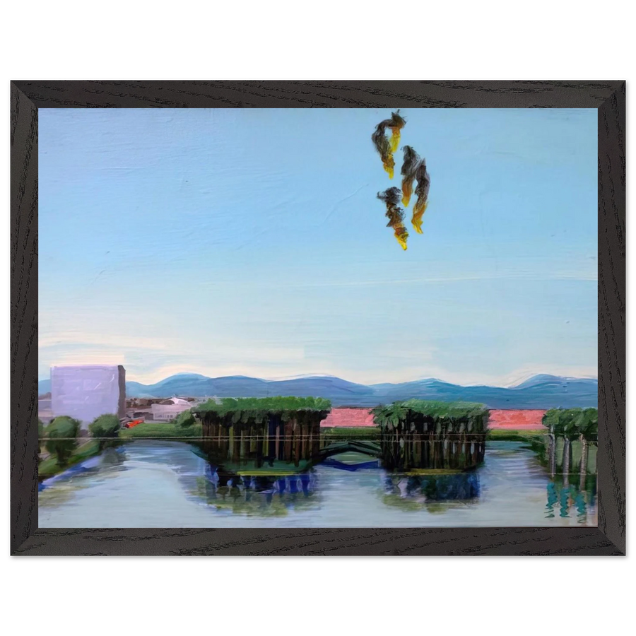 Echo Park Falling Angels - 1974 by Carlos Almaraz — Framed art print at Zephyeer