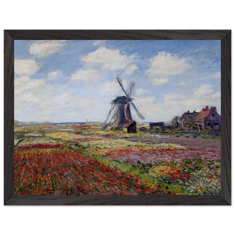 Fields of Tulip With The Rijnsburg Windmill by Claude Monet — Framed art print at Zephyeer