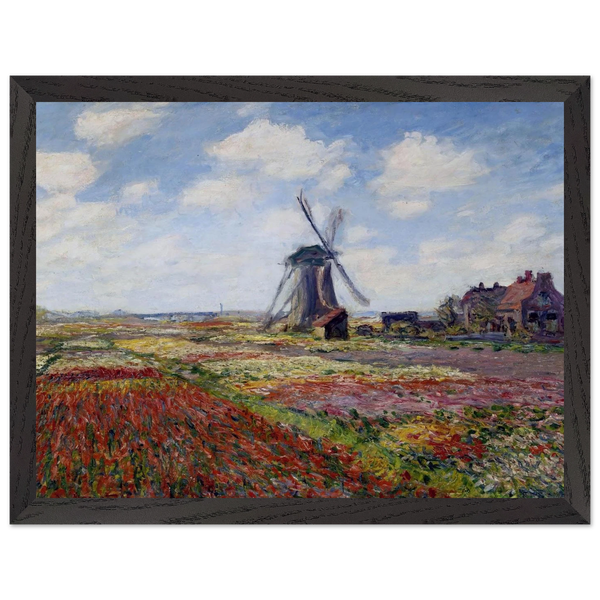 Fields of Tulip With The Rijnsburg Windmill by Claude Monet — Framed art print at Zephyeer