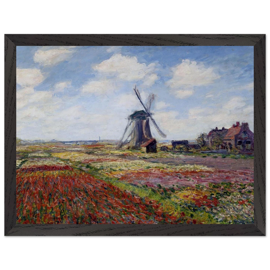 Fields of Tulip With The Rijnsburg Windmill by Claude Monet — Framed art print at Zephyeer