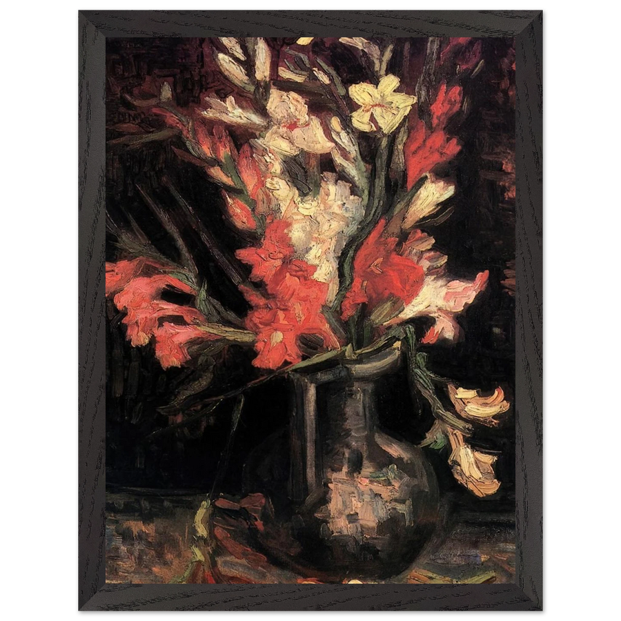 Vase with Red Gladioli by Vincent van Gogh — Framed art print at Zephyeer