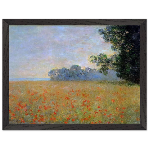 Oat and Poppy Field by Claude Monet — Framed art print at Zephyeer