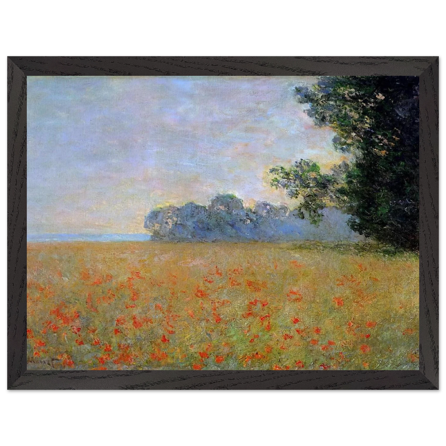 Oat and Poppy Field by Claude Monet — Framed art print at Zephyeer