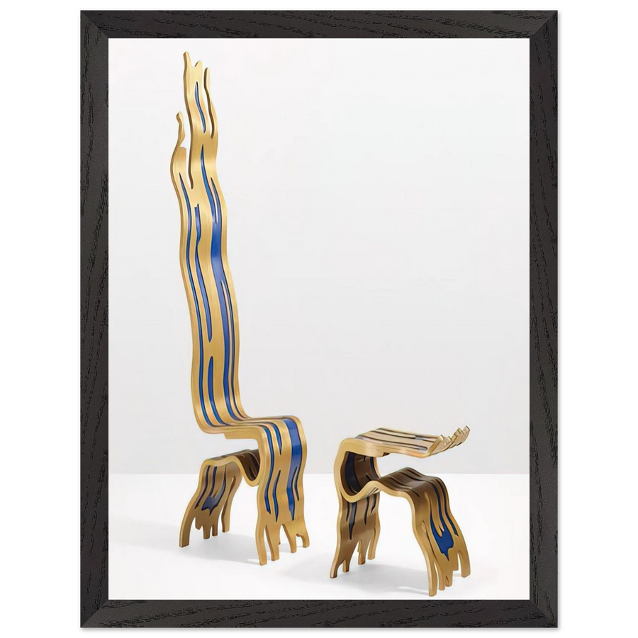 BRUSHSTROKE CHAIR AND OTTOMAN 1988 by Roy Lichtenstein — Framed art print at Zephyeer