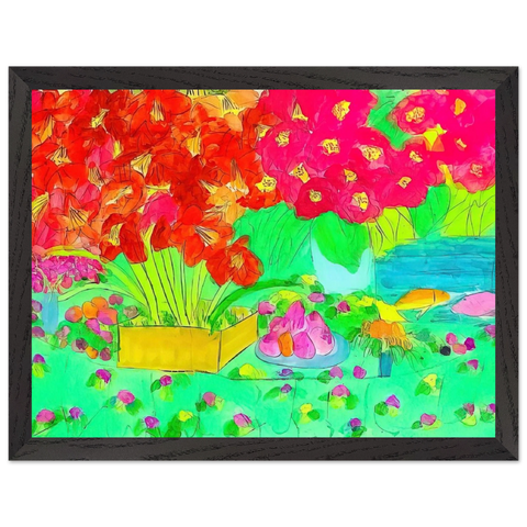 Rose Garden - 1990 by Walasse Ting — Framed art print at Zephyeer