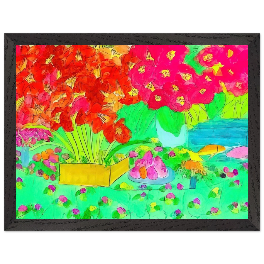 Rose Garden - 1990 by Walasse Ting — Framed art print at Zephyeer