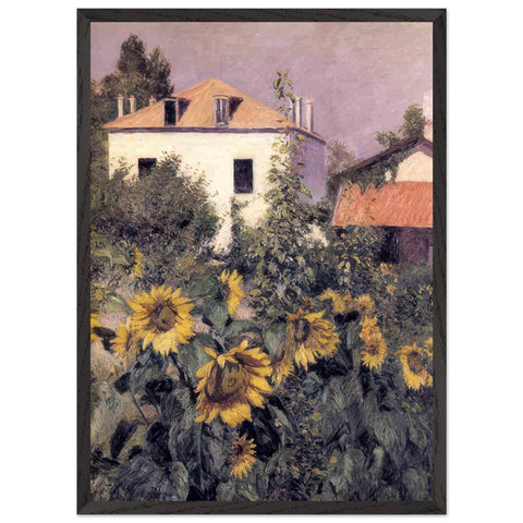 SUNFLOWERS IN THE GARDEN AT PETIT GENNEVILLIERS by Gustave Caillebotte — Framed art print at Zephyeer