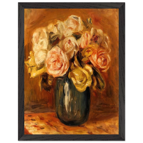 Roses in a Blue Vase by Pierre-Auguste Renoir — Framed art print at Zephyeer