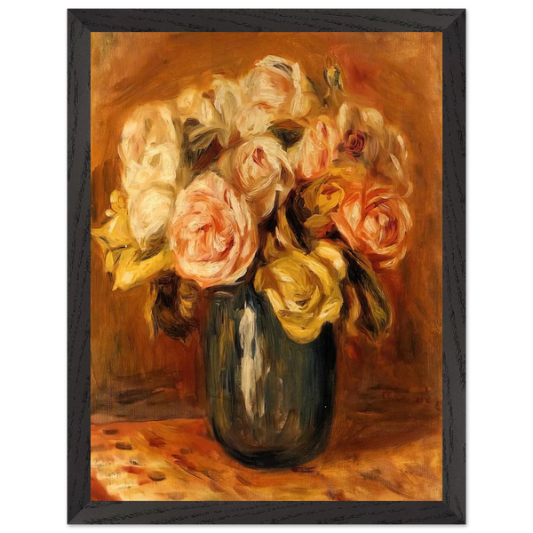 Roses in a Blue Vase by Pierre-Auguste Renoir — Framed art print at Zephyeer