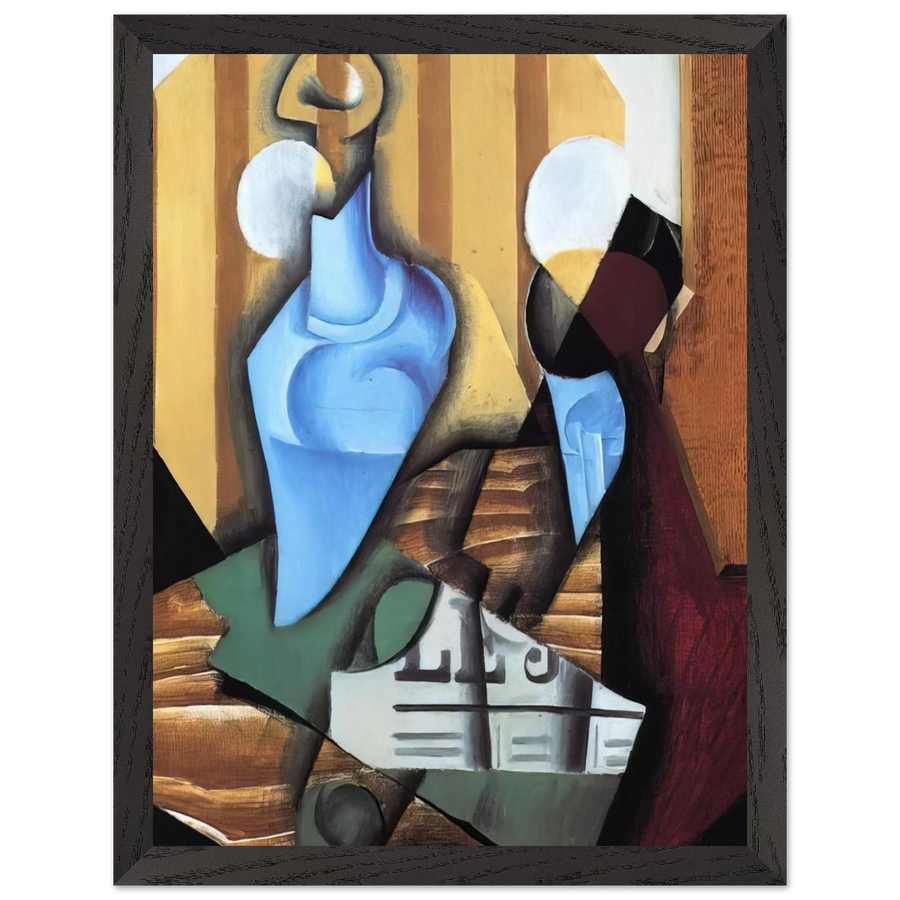STILL LIFE WITH BOTTLE AND GLASS 1914 by Juan Gris — Framed art print at Zephyeer