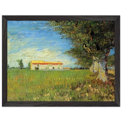 Farmhouse in a Wheat Field by Vincent van Gogh — Framed art print at Zephyeer