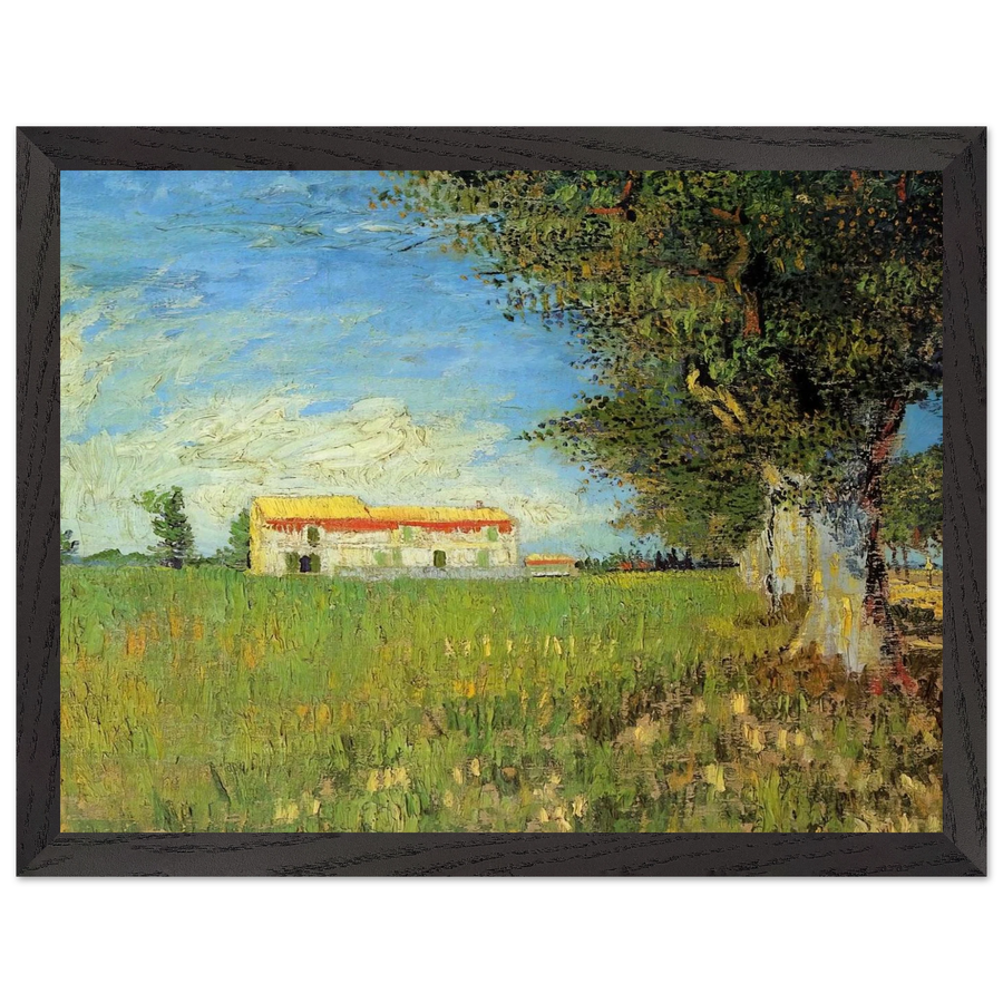 Farmhouse in a Wheat Field by Vincent van Gogh — Framed art print at Zephyeer