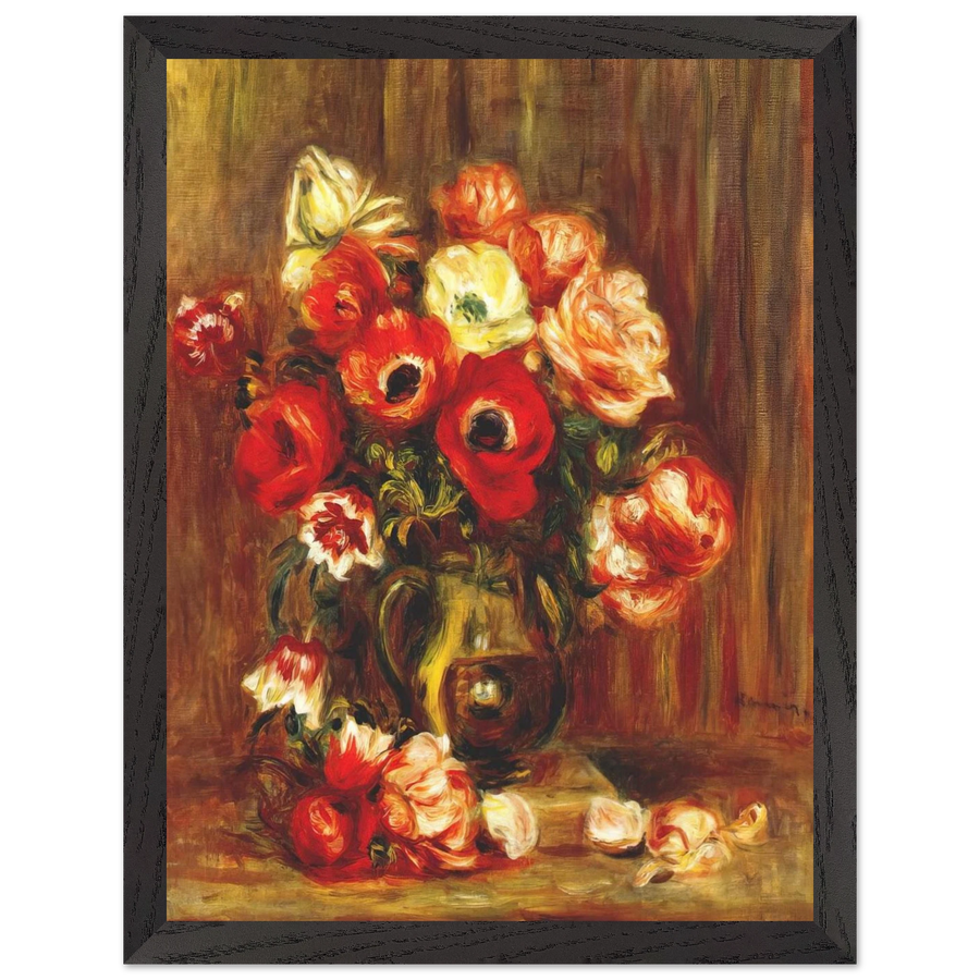 Still life with anemones by Pierre-Auguste Renoir — Framed art print at Zephyeer