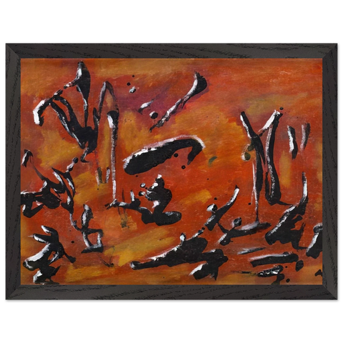 Red Abstract Composition - Art Informel, Surrealism by Henri Michaux — Framed art print at Zephyeer