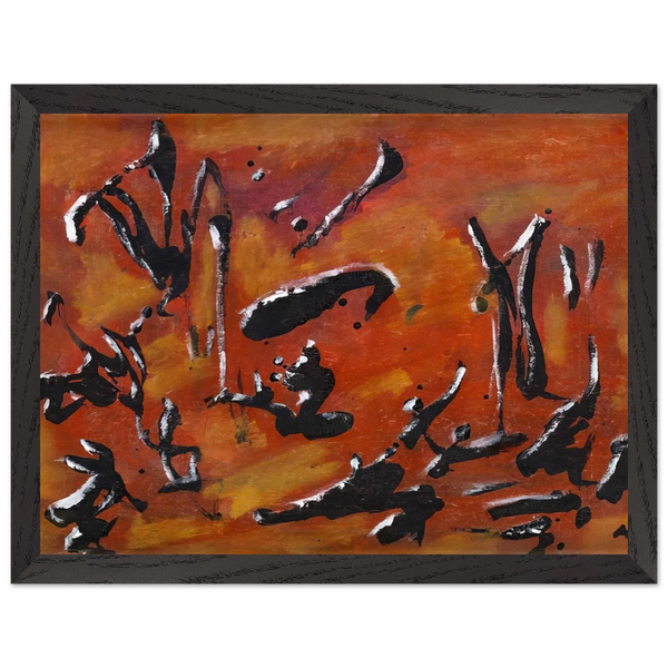Red Abstract Composition - Art Informel, Surrealism by Henri Michaux — Framed art print at Zephyeer