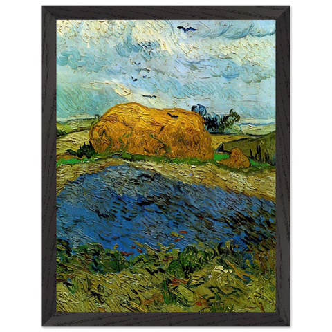 Haystack under a Rainy Sky by Vincent van Gogh — Framed art print at Zephyeer