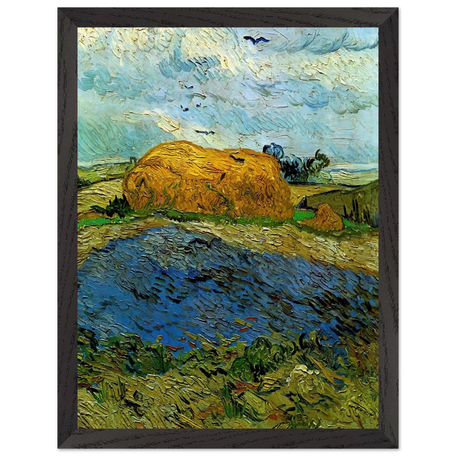 Haystack under a Rainy Sky by Vincent van Gogh — Framed art print at Zephyeer