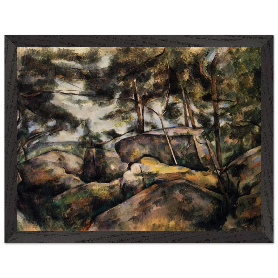 Rocks at Fountainebleau by Paul Cézanne — Framed art print at Zephyeer