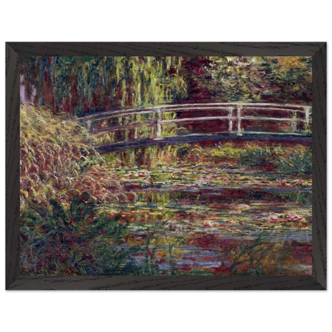 The Japanese Bridge The Water-Lily Pond, Symphony in Rose by Claude Monet — Framed art print at Zephyeer