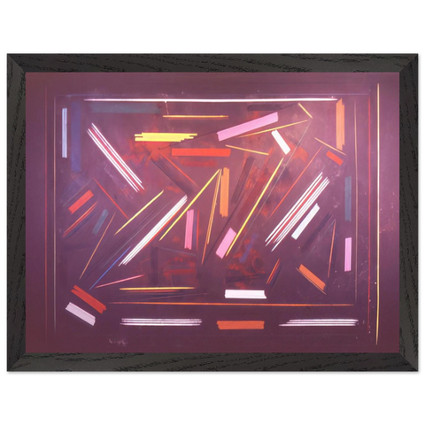 Brown Line Painting - 1968 by Ronnie Landfield — Framed art print at Zephyeer