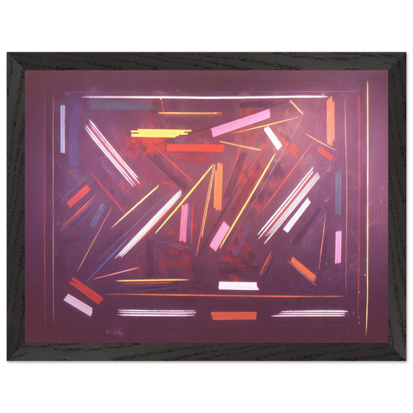 Brown Line Painting - 1968 by Ronnie Landfield — Framed art print at Zephyeer