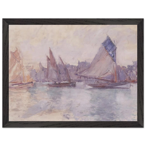 Boats in the Port of Le Havre by Claude Monet — Framed art print at Zephyeer