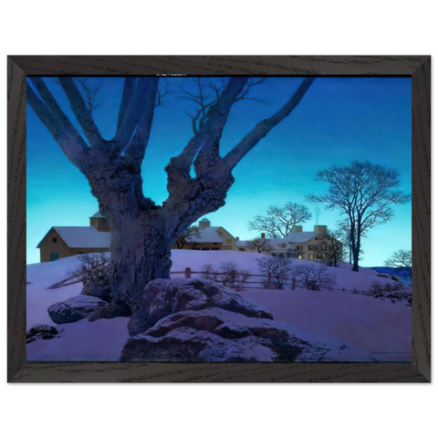 Hill Top Farm, Winter by Maxfield Parrish — Framed art print at Zephyeer