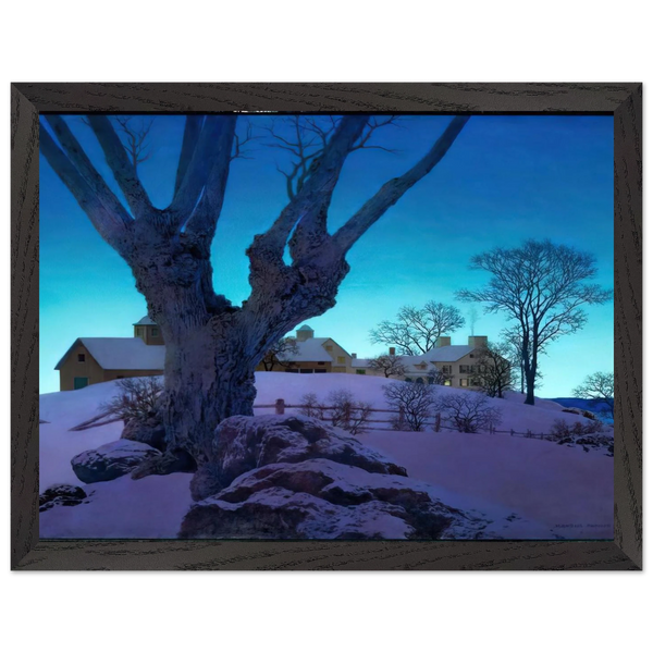 Hill Top Farm, Winter by Maxfield Parrish — Framed art print at Zephyeer