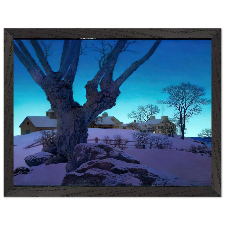 Hill Top Farm, Winter by Maxfield Parrish — Framed art print at Zephyeer