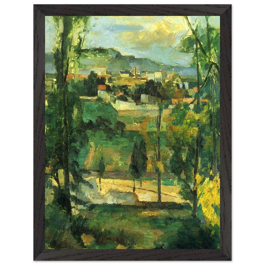 Village behind Trees by Paul Cézanne — Framed art print at Zephyeer