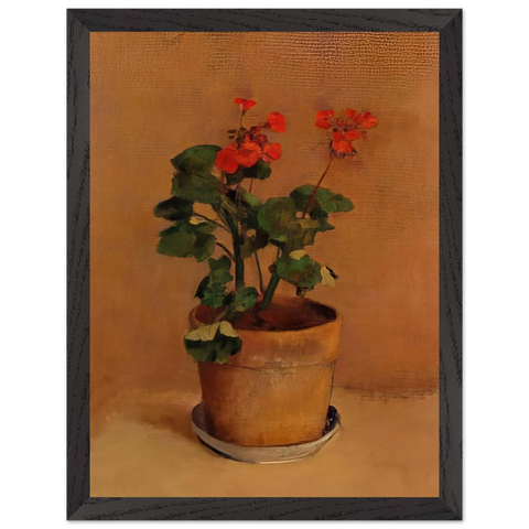 A POT OF GERANIUMS by Odilon Redon — Framed art print at Zephyeer