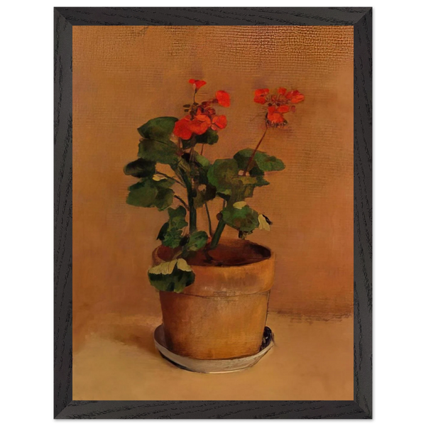 A POT OF GERANIUMS by Odilon Redon — Framed art print at Zephyeer