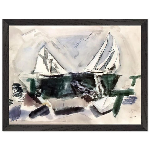 Schooner Yachts, Deer Isle, Maine - 1928 by John Marin — Framed art print at Zephyeer