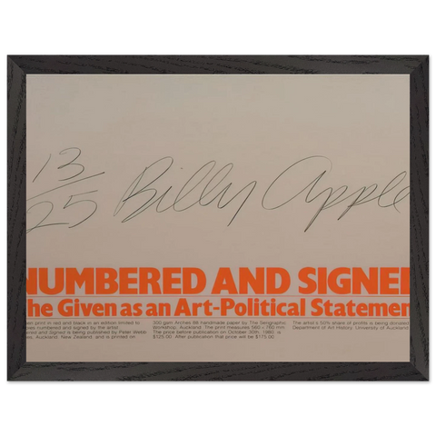 Numbered and Signed - 1980 by Billy Apple — Framed art print at Zephyeer