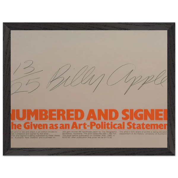 Numbered and Signed - 1980 by Billy Apple — Framed art print at Zephyeer