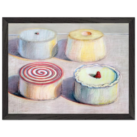 Four Cakes - 1996 by Wayne Thiebaud — Framed art print at Zephyeer