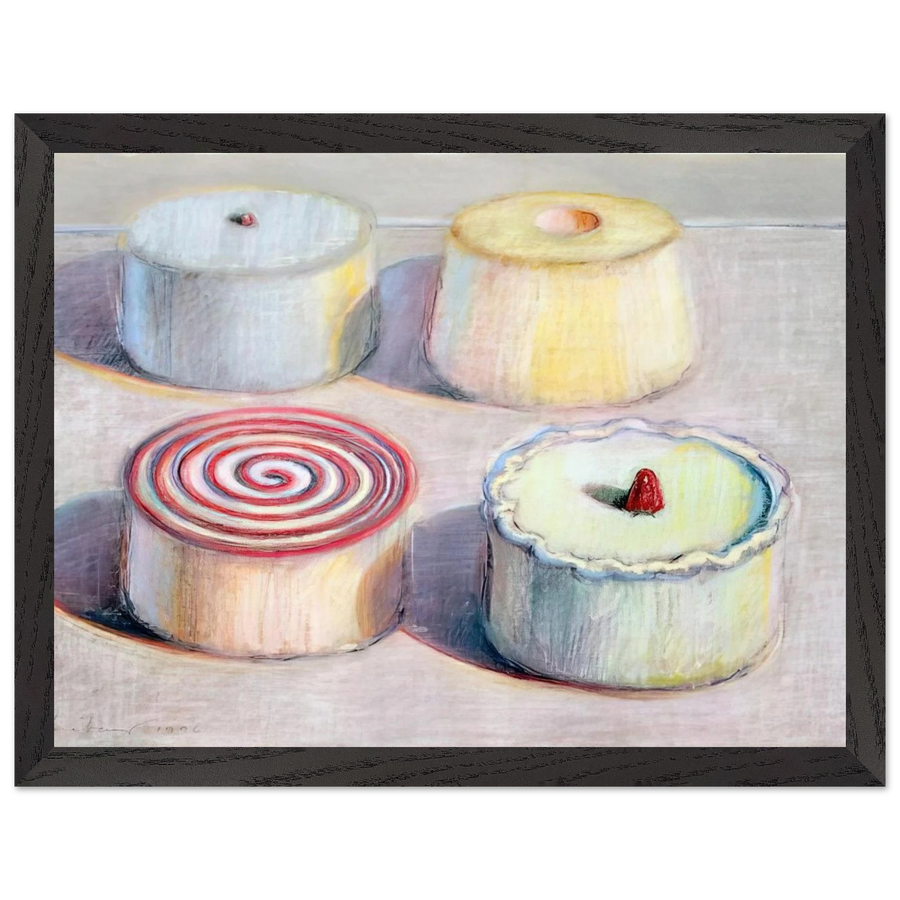 Four Cakes - 1996 by Wayne Thiebaud — Framed art print at Zephyeer