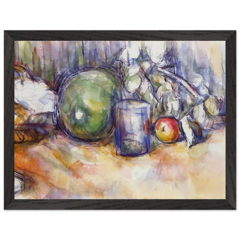 Still Life with Green Melon by Paul Cézanne — Framed art print at Zephyeer
