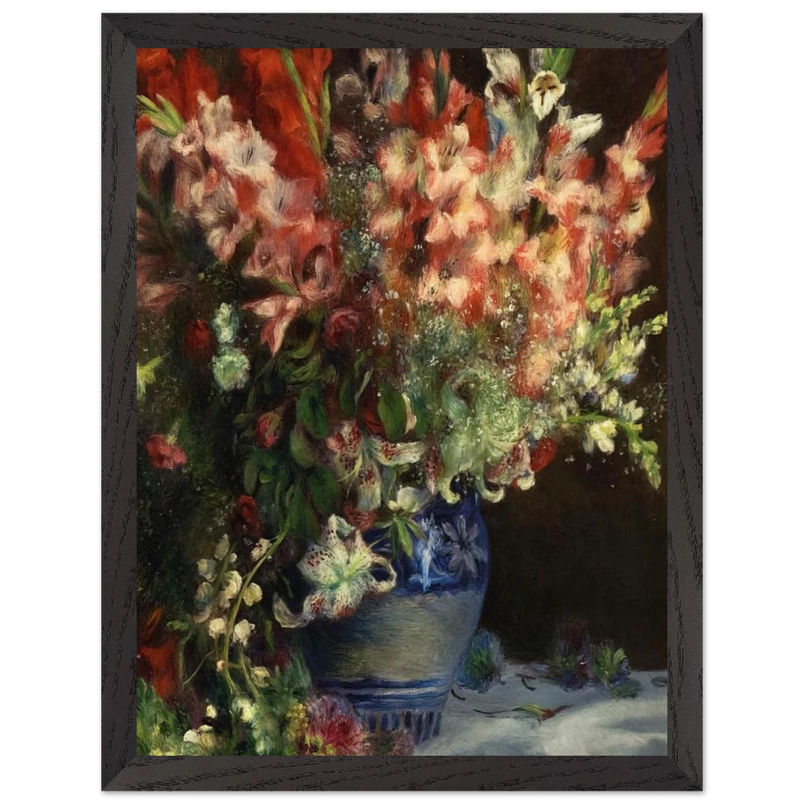 Gladiolas in a Vase by Pierre-Auguste Renoir — Framed art print at Zephyeer