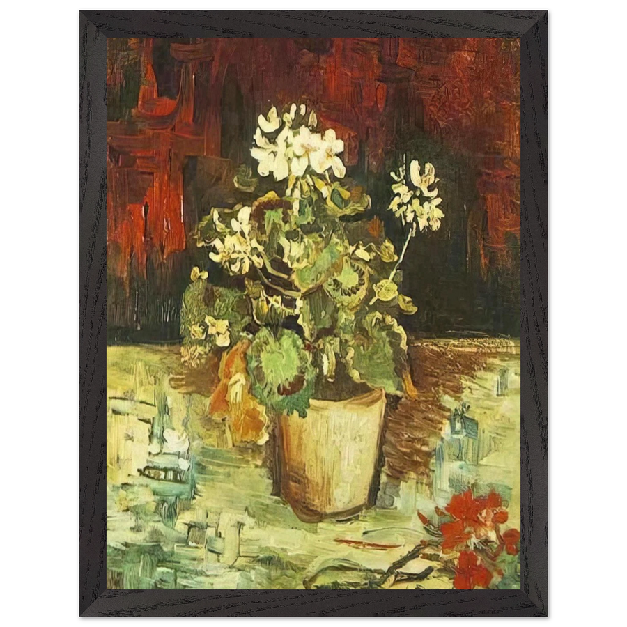 Geranium in a Flowerpot by Vincent van Gogh — Framed art print at Zephyeer