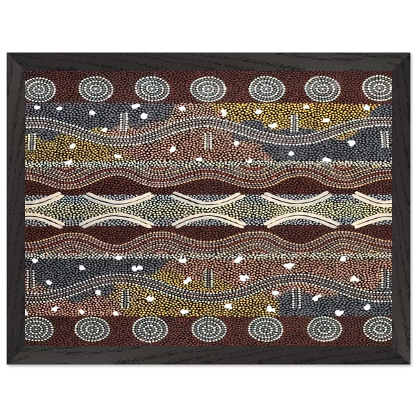 Napperby Dreaming - 1998 by Clifford Possum Tjapaltjarri — Framed art print at Zephyeer